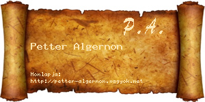 Petter Algernon névjegykártya